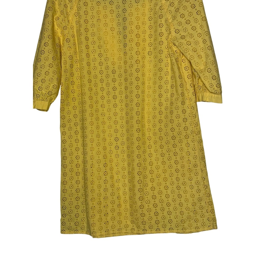 Y2K Juicy Couture Yellow Eyelet Boho Mini Dress Cottagecore Medium - Picture 9 of 9